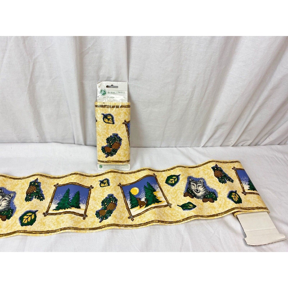 Borders Unlimited Lone Wolf Wallpaper Border 2 Rolls New 15 ft each cabin decor